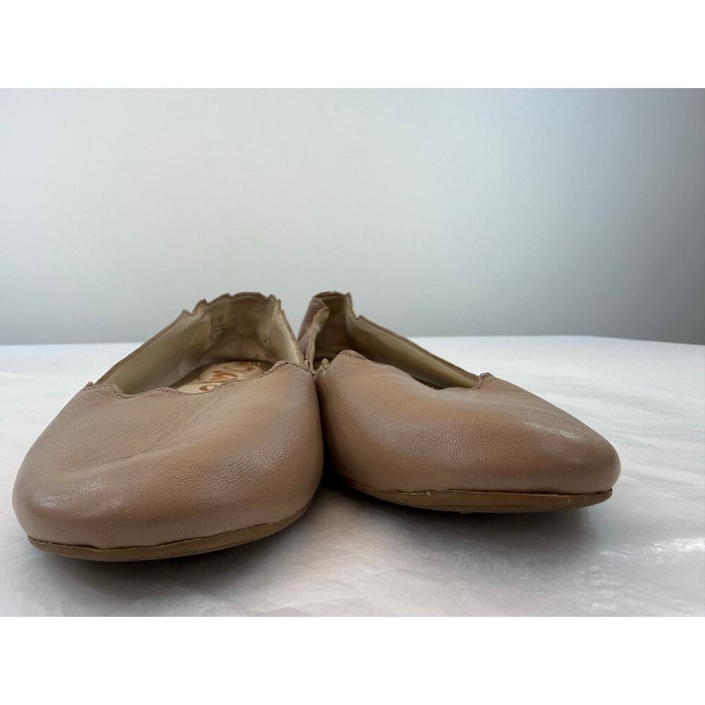 Sam Edelman Finnegan Nude Leather Scalloped Ballet Flats Size 8 Capsule - Picture 3 of 8